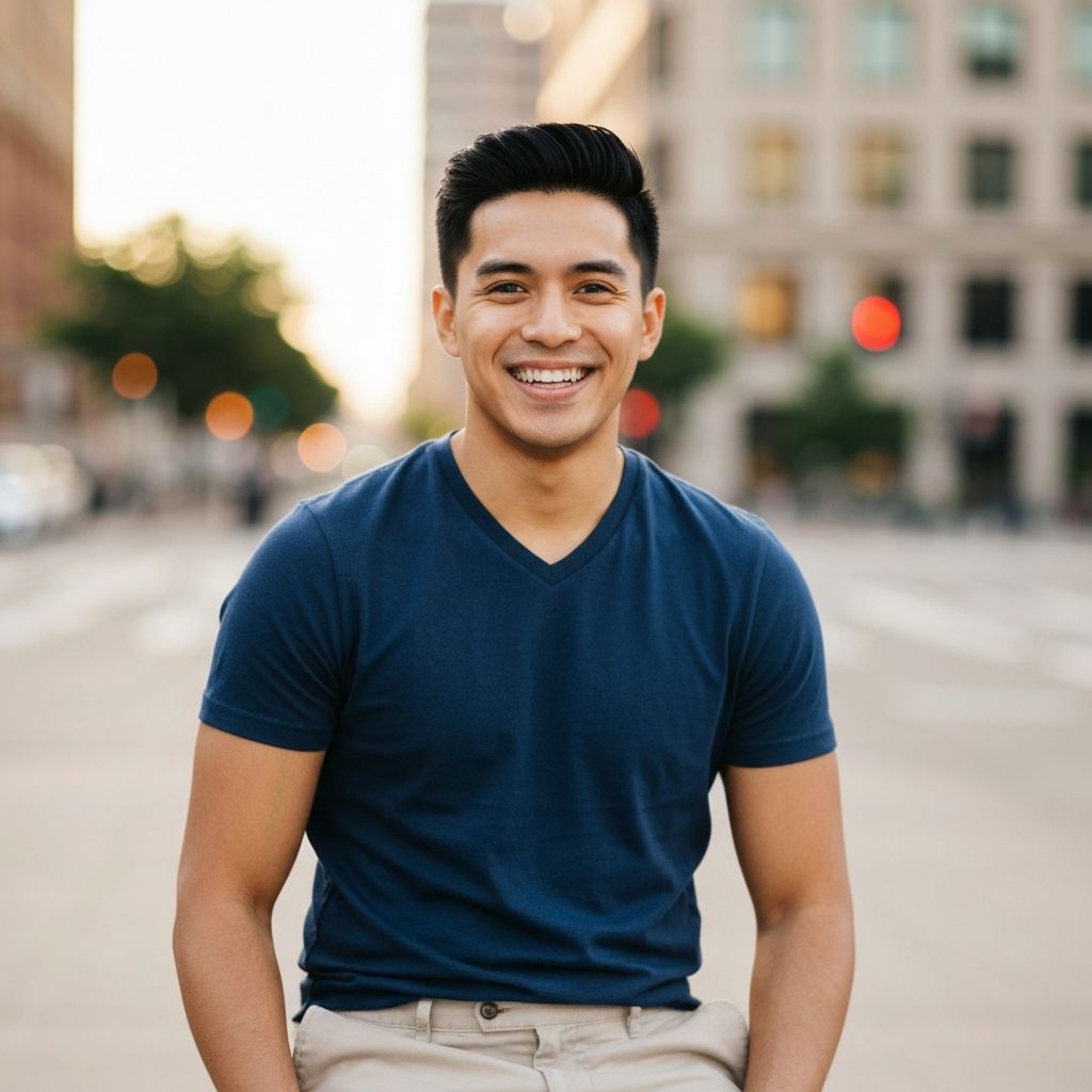 AI generated outdoor headshot for dating profile