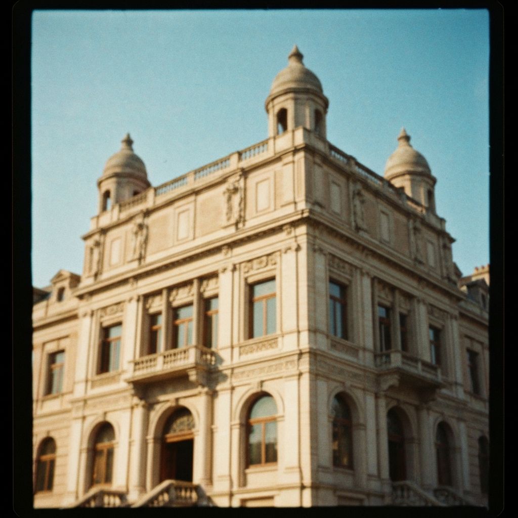 Low resolution photo of historic building with blurry details
